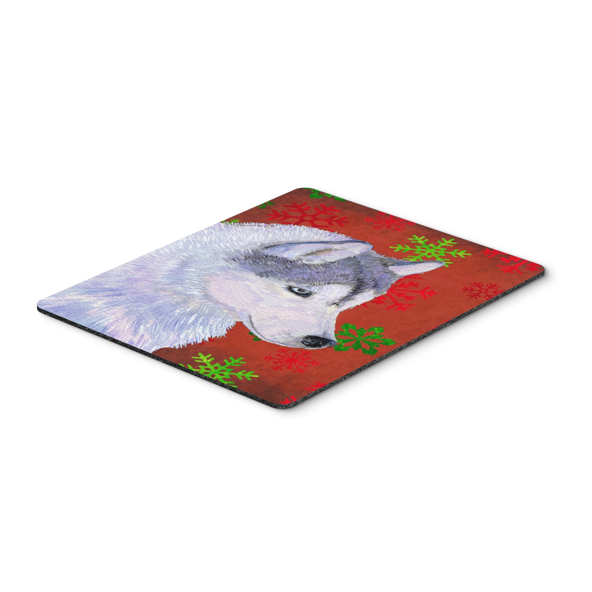 Caroline'S Treasures Siberian Husky Red & Green Snowflakes Christmas Mouse Pad/Hot Pad/Trivet (Ss4671Mp)