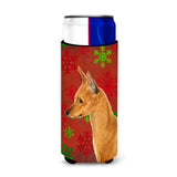 Min Pin Red And Green Snowflakes Holiday Christmas Ultra Beverage Insulators For Slim Cans Ss4673Muk