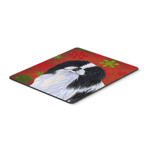 Caroline'S Treasures Japanese Chin Red & Green Snowflakes Christmas Mouse Pad/Hot Pad/Trivet (Ss4674Mp)