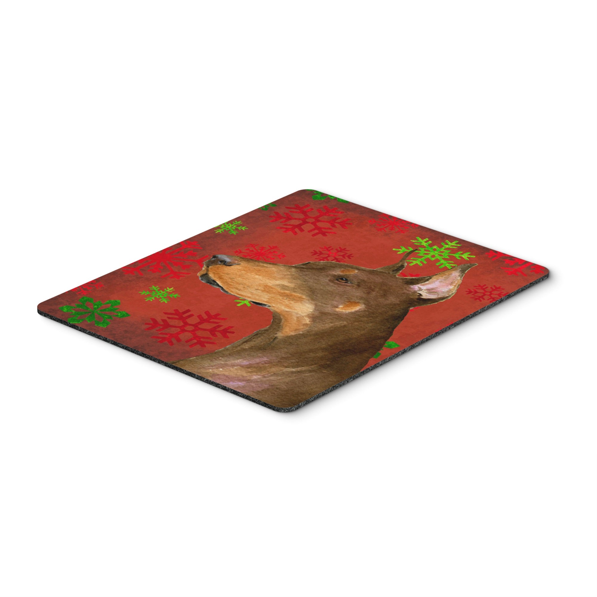 Caroline'S Treasures Doberman Red & Green Snowflakes Christmas Mouse Pad/Hot Pad/Trivet (Ss4675Mp)