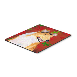 Caroline'S Treasures Collie Smooth Red & Green Snowflakes Christmas Mouse Pad/Hot Pad/Trivet (Ss4677Mp)
