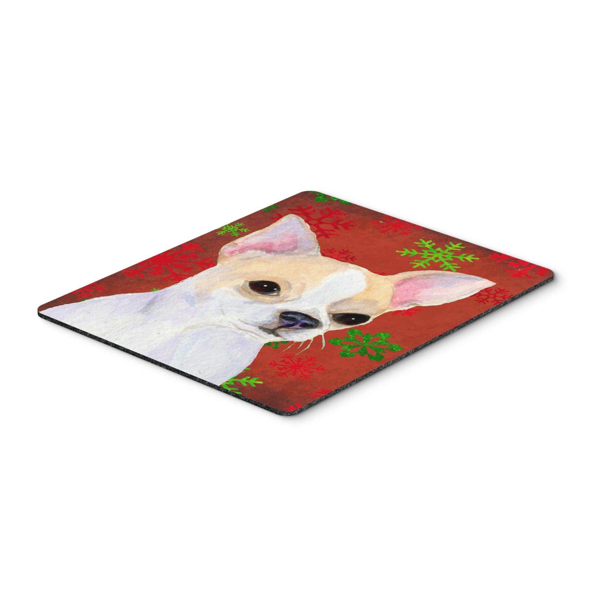Caroline'S Treasures Chihuahua Red & Green Snowflakes Christmas Mouse Pad/Hot Pad/Trivet (Ss4681Mp)