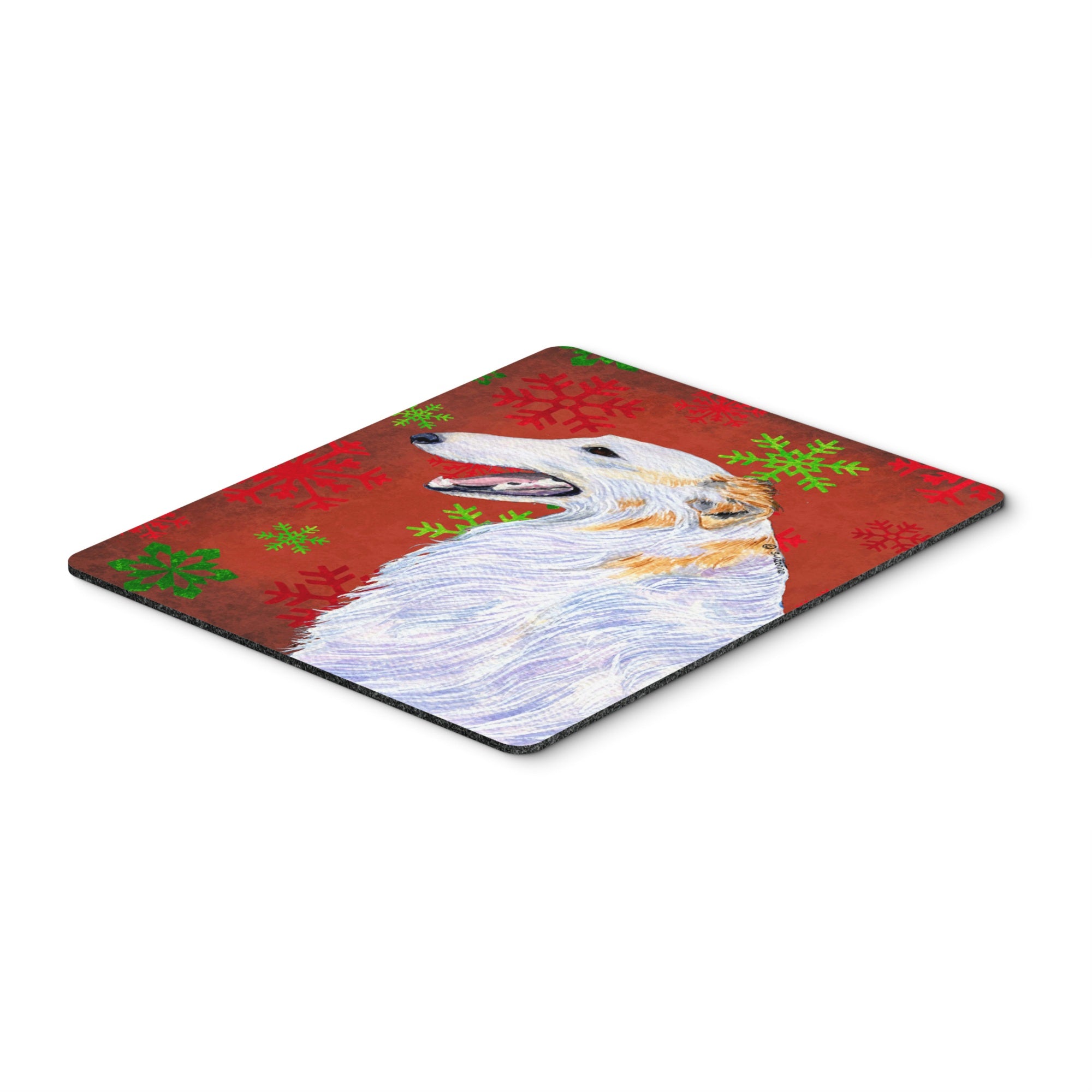 Caroline'S Treasures Borzoi Red & Green Snowflakes Holiday Christmas Mouse Pad/Hot Pad/Trivet (Ss4682Mp)