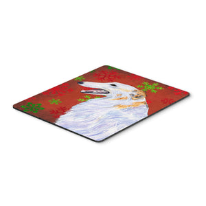 Caroline'S Treasures Borzoi Red & Green Snowflakes Holiday Christmas Mouse Pad/Hot Pad/Trivet (Ss4682Mp)