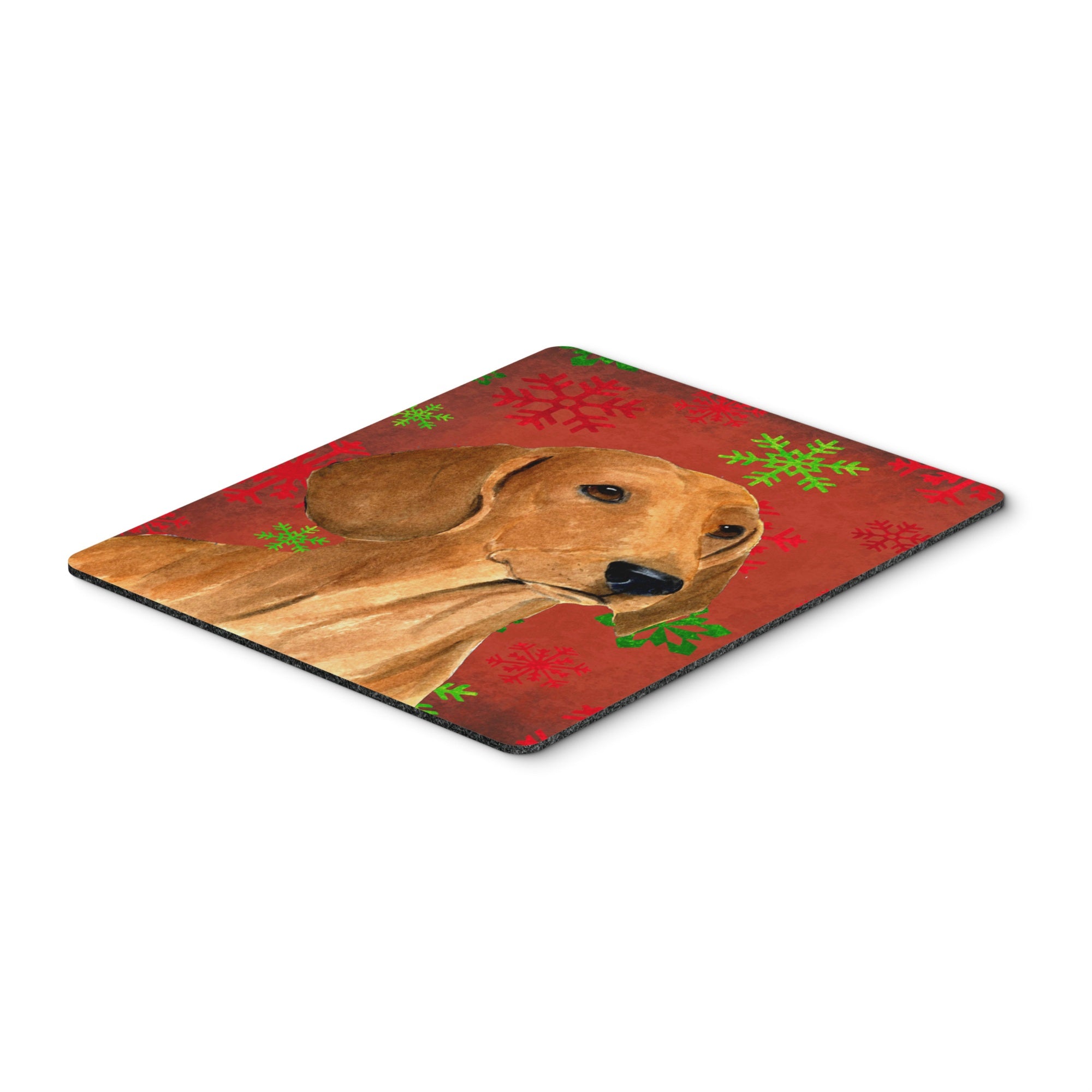 Caroline'S Treasures Dachshund Red & Green Snowflakes Christmas Mouse Pad/Hot Pad/Trivet (Ss4694Mp)