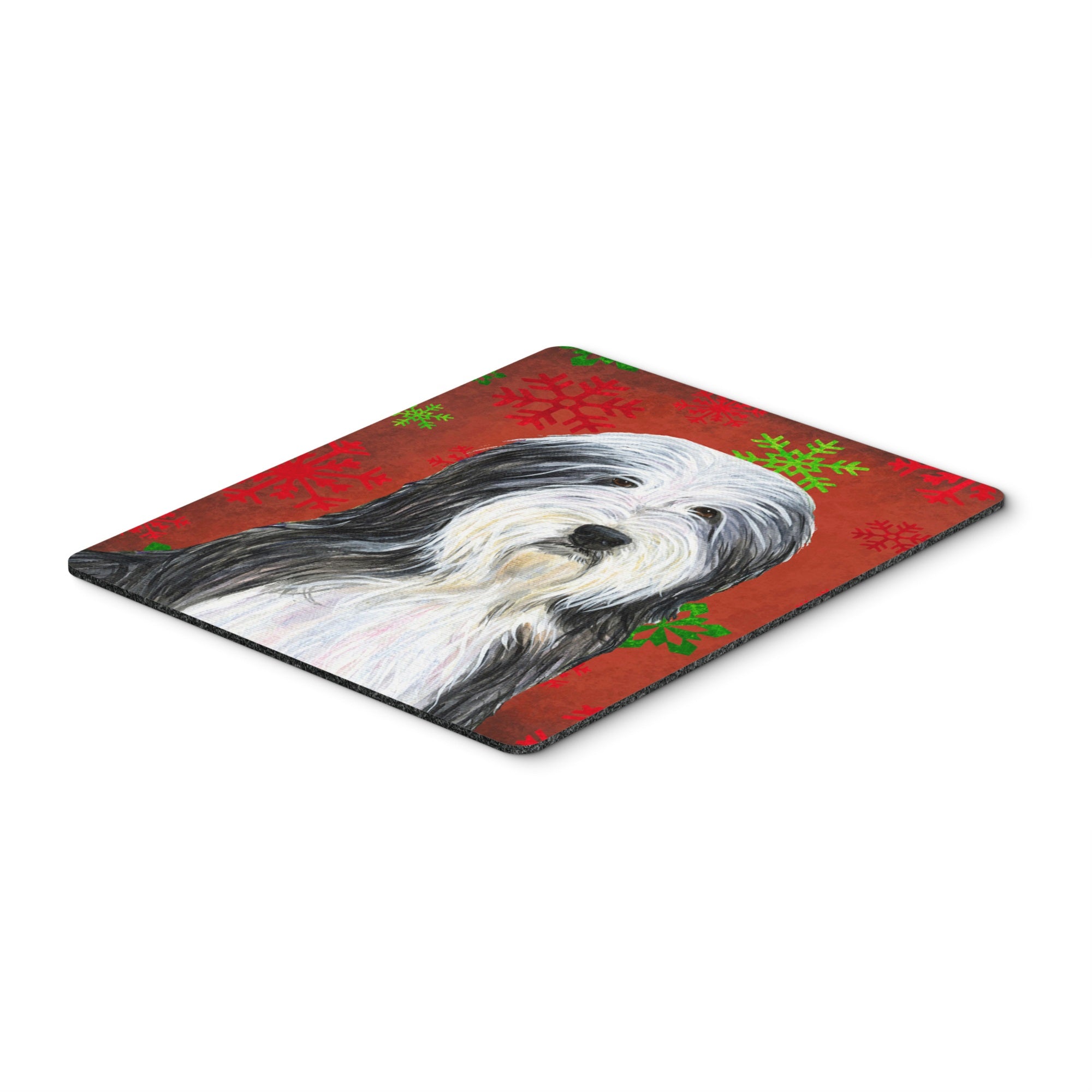 Caroline'S Treasures Bearded Collie Snowflakes Holiday Christmas Mouse Pad/Hot Pad/Trivet (Ss4704Mp)