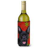 Australian Kelpie Red Green Snowflakes Christmas Wine Bottle Beverage Insulator Beverage Insulator Hugger