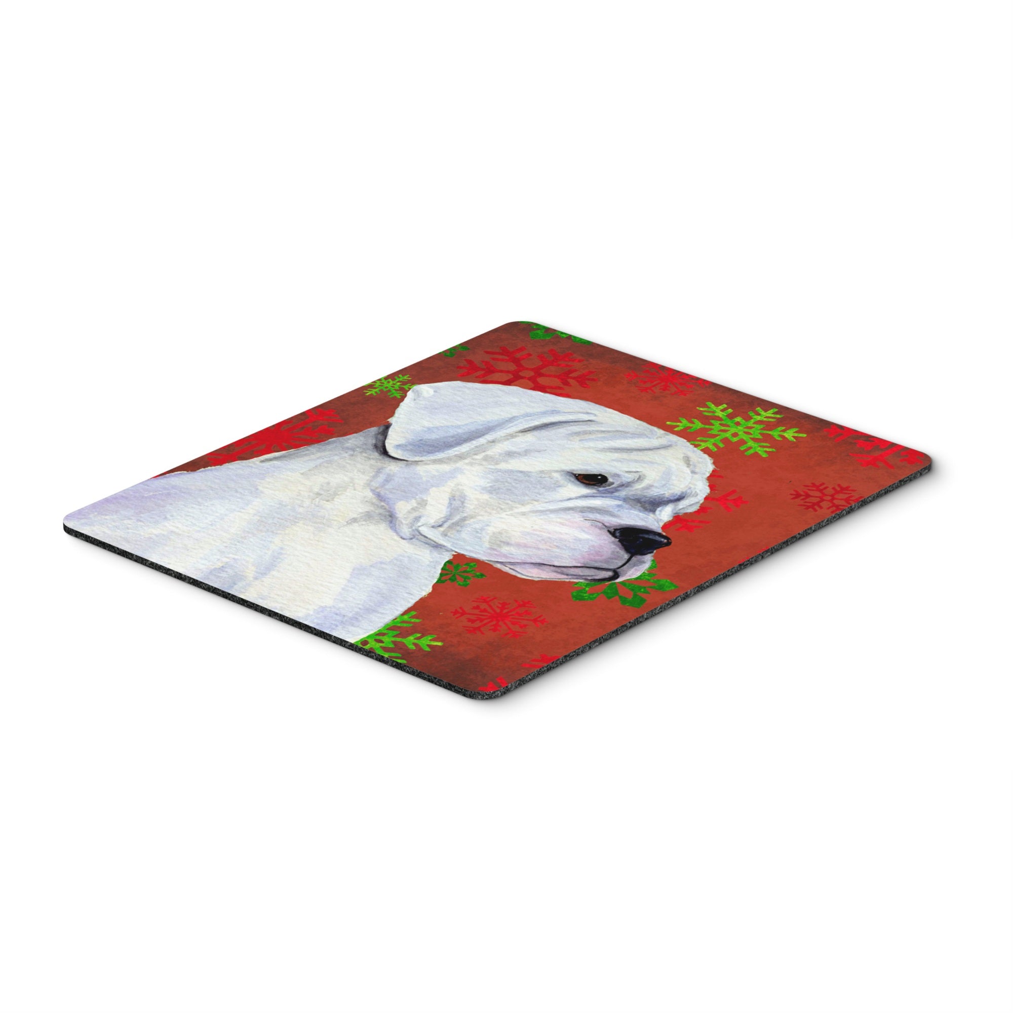 Caroline'S Treasures Boxer Red & Green Snowflakes Holiday Christmas Mouse Pad/Hot Pad/Trivet (Ss4716Mp)