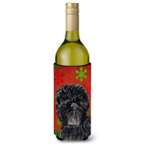 Affenpinscher Red Green Snowflakes Christmas Wine Bottle Beverage Insulator Beverage Insulator Hugger