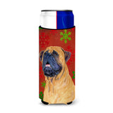 Mastiff Red And Green Snowflakes Holiday Christmas Ultra Beverage Insulators For Slim Cans Ss4727Muk