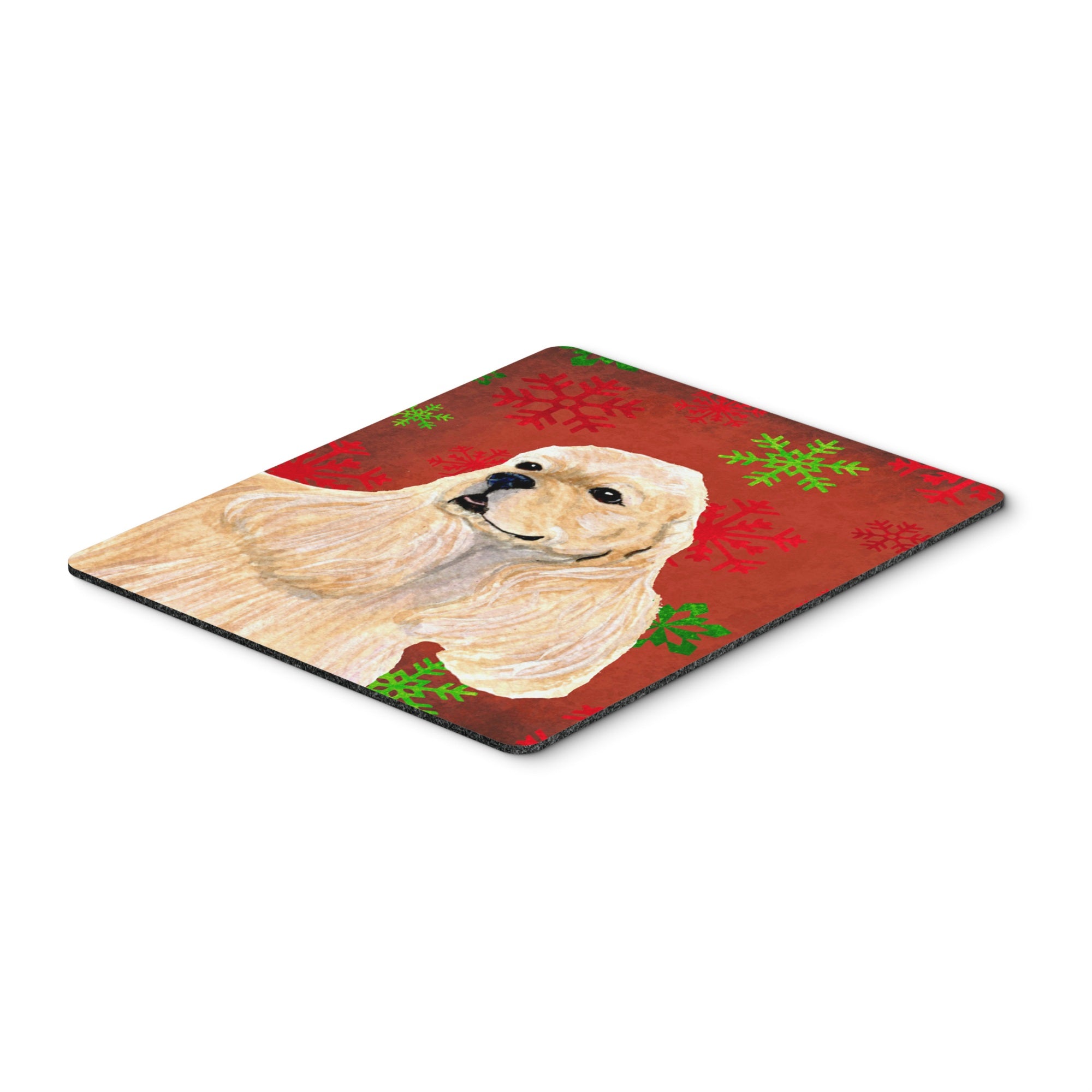 Caroline'S Treasures Cocker Spaniel Red & Green Snowflakes Christmas Mouse Pad/Hot Pad/Trivet (Ss4729Mp)