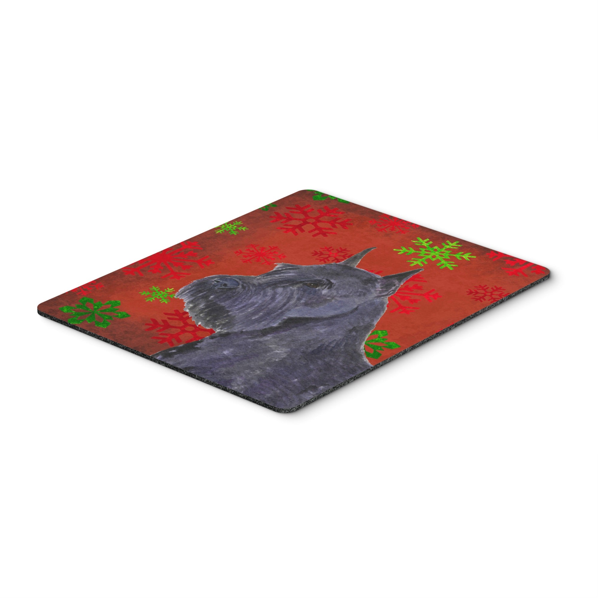 Caroline'S Treasures Schnauzer Red & Green Snowflakes Christmas Mouse Pad/Hot Pad/Trivet (Ss4730Mp)