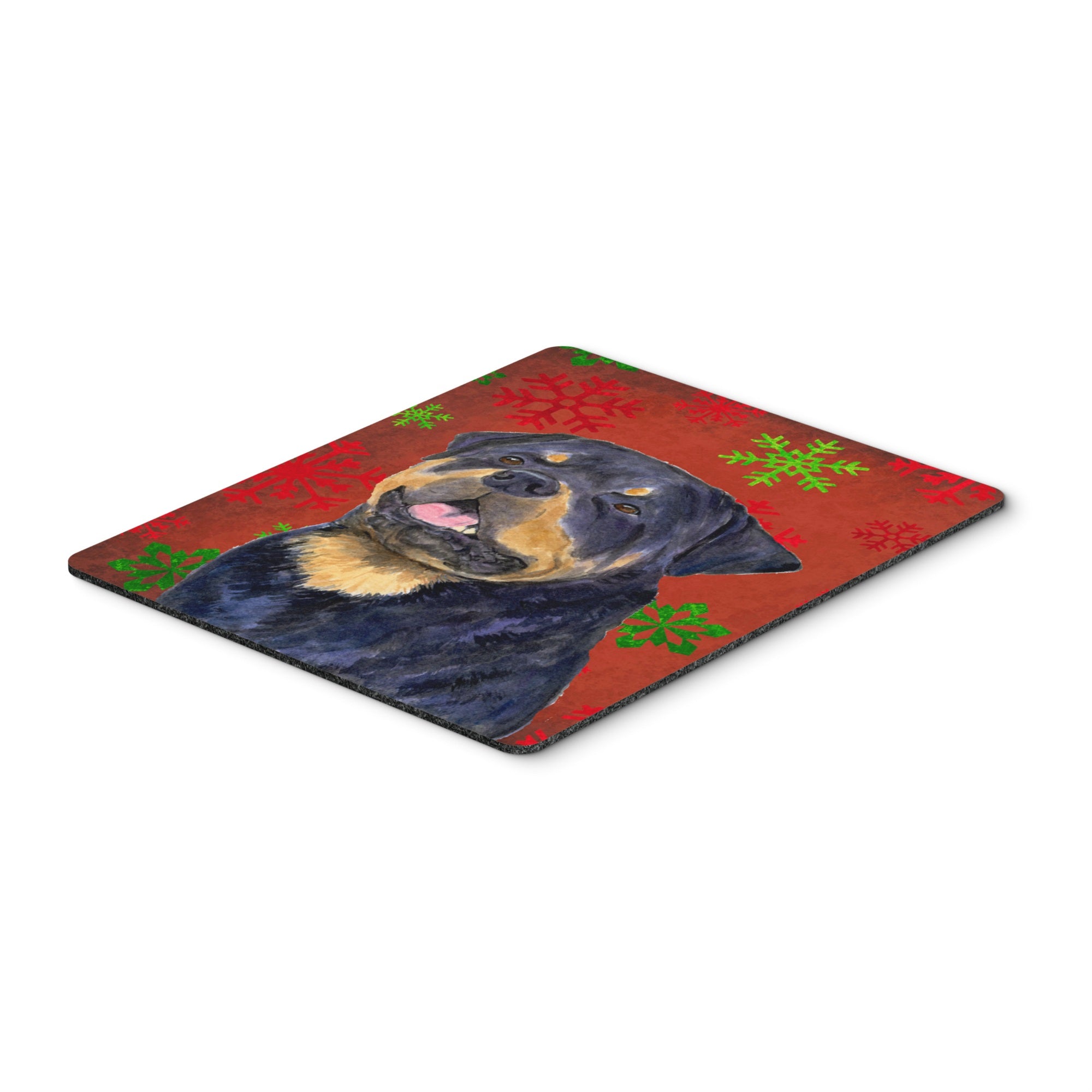 Caroline'S Treasures Rottweiler Red & Green Snowflakes Christmas Mouse Pad/Hot Pad/Trivet (Ss4731Mp)