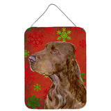 Caroline'S Treasures Field Spaniel Red Snowflakes Holiday Christmas Wall Or Door Hanging Prints, 16 X 12, Multicolor