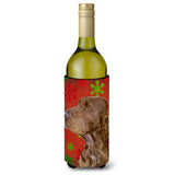 Field Spaniel Red And Green Snowflakes Holiday Christmas Wine Bottle Beverage Insulator