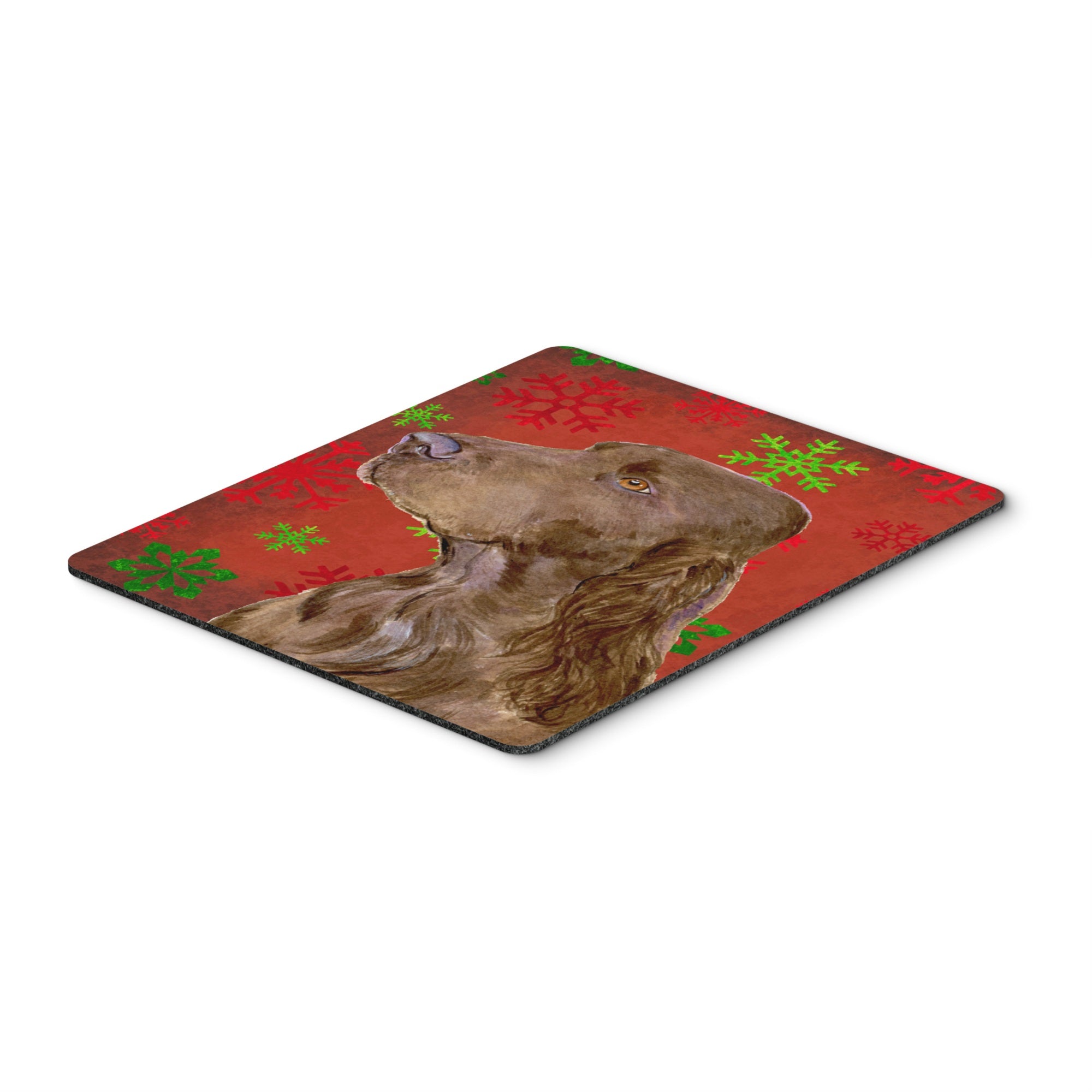 Caroline'S Treasures Field Spaniel Red & Green Snowflakes Christmas Mouse Pad/Hot Pad/Trivet (Ss4732Mp)