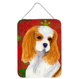 Caroline'S Treasures Ss4734Ds1216 Cavalier Spaniel Red Snowflakes Holiday Christmas Wall Or Door Hanging Prints, 16 X 12