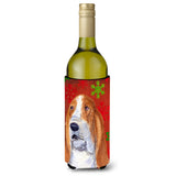 Basset Hound Red And Green Snowflakes Holiday Christmas Wine Bottle Beverage Insulator