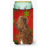 Chesapeake Bay Retriever Red Snowflakes Holiday Christmas Tall Boy Beverage Insulator