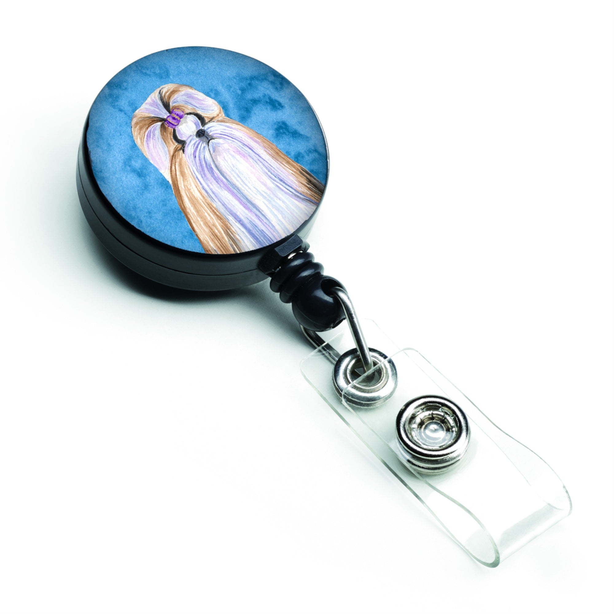 Caroline'S Treasures Keeshond Retractable Badge Reel Or Id Holder With Clip, Multicolor (Ss4741-Bu-Br)