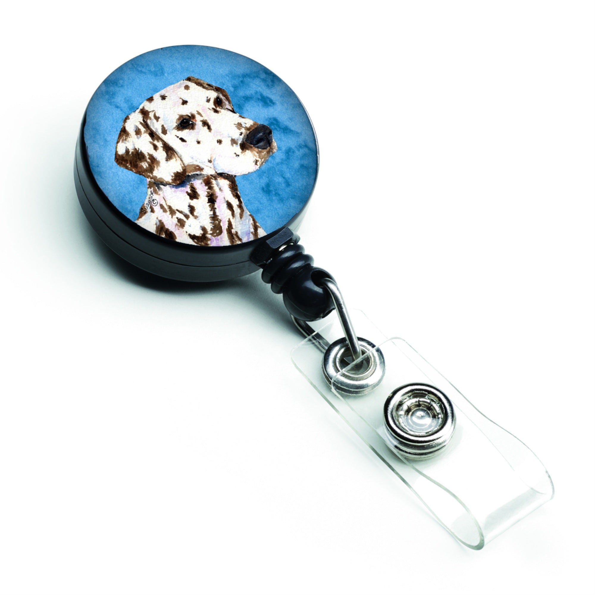 Caroline'S Treasures Dalmatian Retractable Badge Reel Or Id Holder With Clip, Multicolor (Ss4745-Bu-Br)