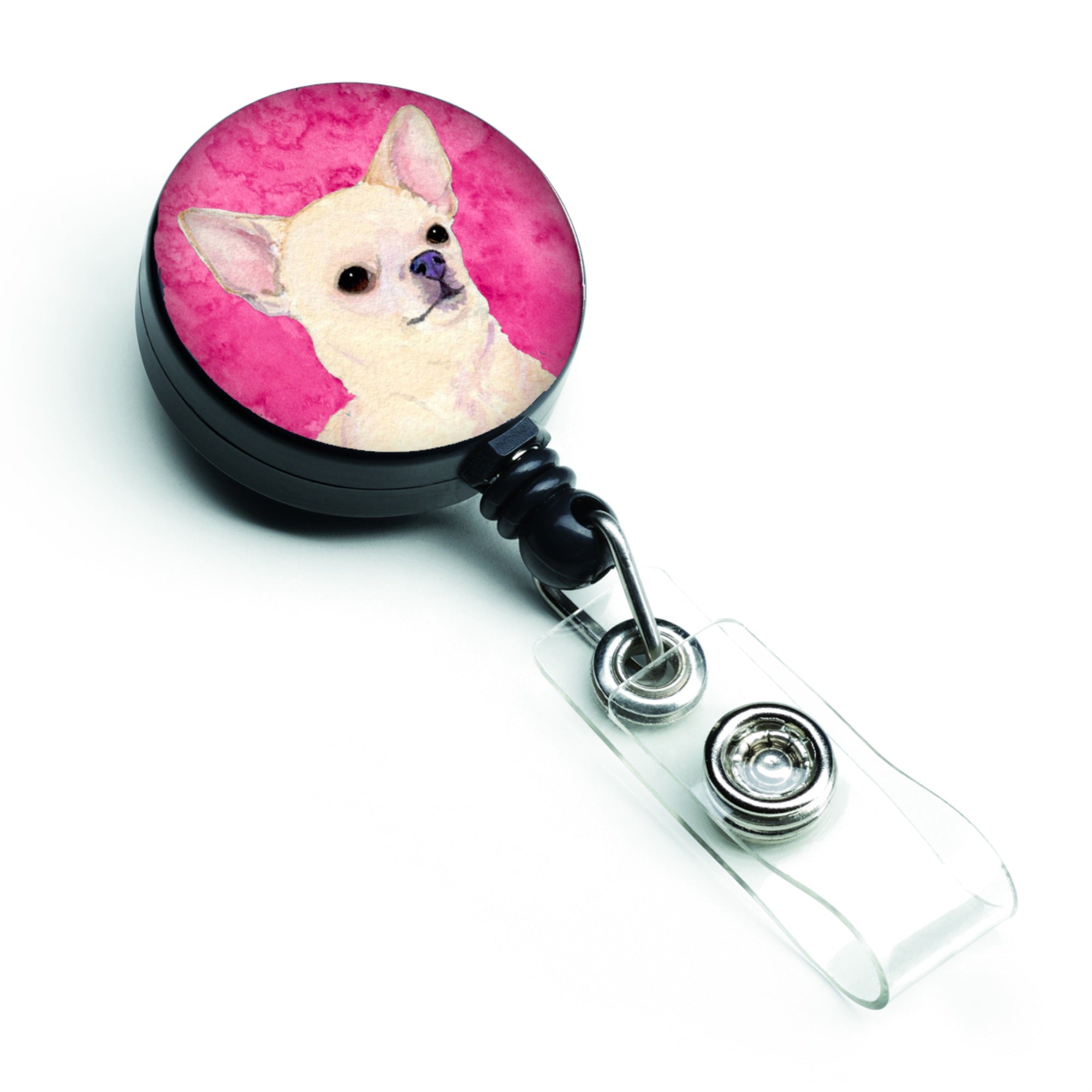 Caroline'S Treasures Chihuahua Retractable Badge Reel Or Id Holder With Clip, Multicolor (Ss4748-Pk-Br)
