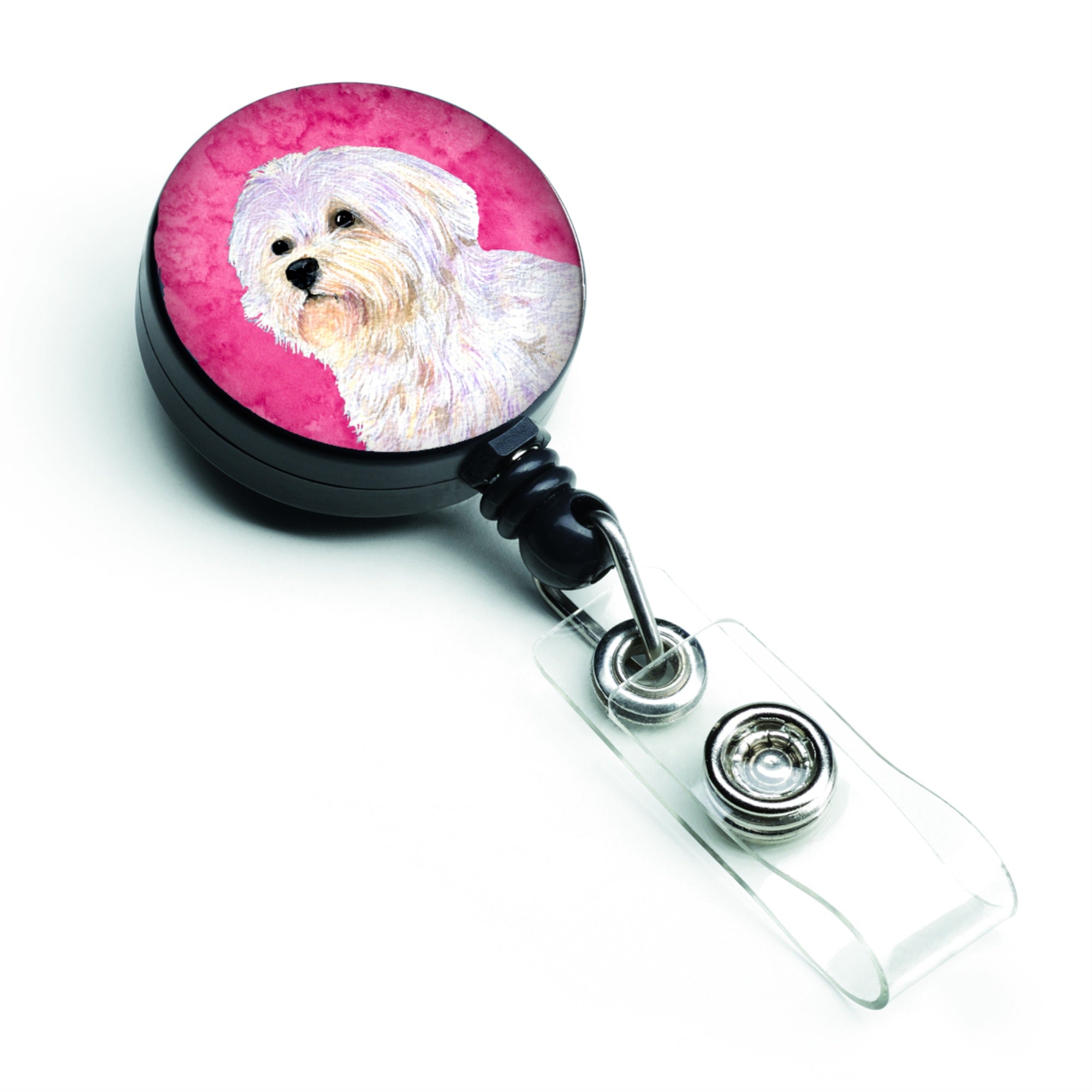 Caroline'S Treasures Keeshond Retractable Badge Reel Or Id Holder With Clip, Multicolor (Ss4757-Pk-Br)