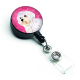 Caroline'S Treasures Keeshond Retractable Badge Reel Or Id Holder With Clip, Multicolor (Ss4757-Pk-Br)