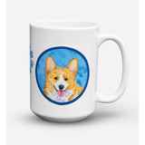 Caroline'S Treasures Ss4762-Bu-Cm15 Corgi Dishwasher Safe Microwavable Ceramic Coffee Mug, 15 Oz, Multicolor