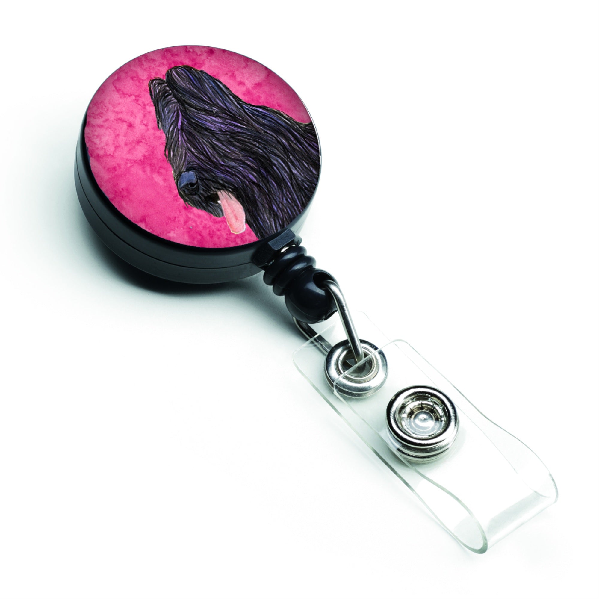 Caroline'S Treasures Bearded Collie Retractable Badge Reel Or Id Holder With Clip, Multicolor (Ss4765-Pk-Br)