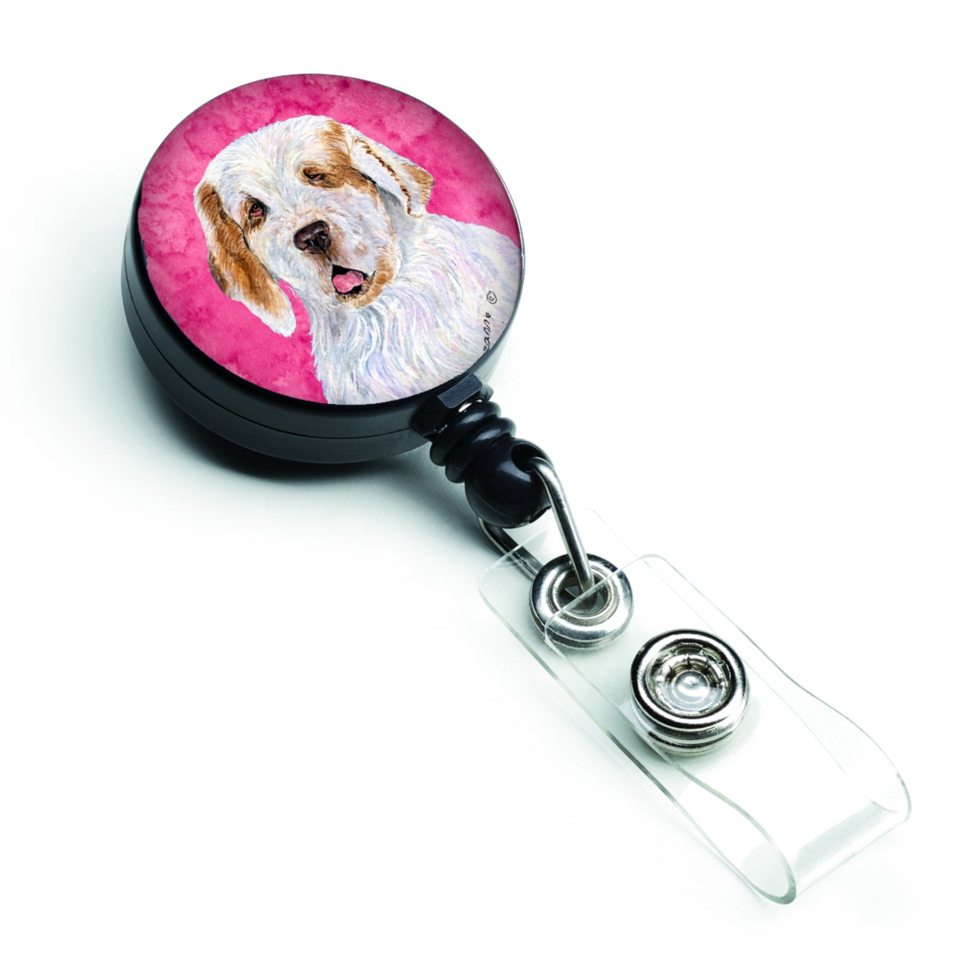 Caroline'S Treasures Border Collie Retractable Badge Reel Or Id Holder With Clip, Multicolor (Ss4776-Pk-Br)