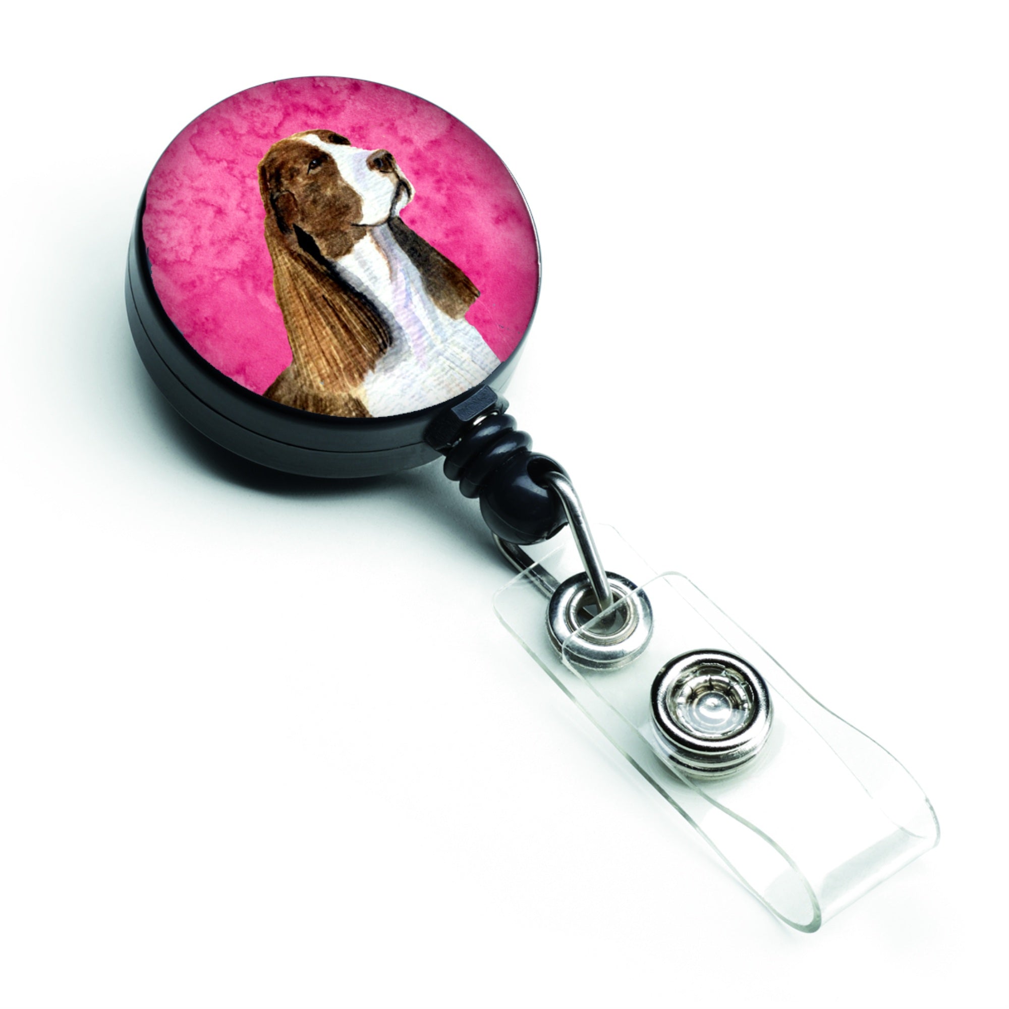 Caroline'S Treasures Cocker Spaniel Retractable Badge Reel Or Id Holder With Clip, Multicolor (Ss4789-Pk-Br)
