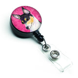 Caroline'S Treasures Rat Terrier Retractable Badge Reel Or Id Holder With Clip, Multicolor (Ss4794-Pk-Br)