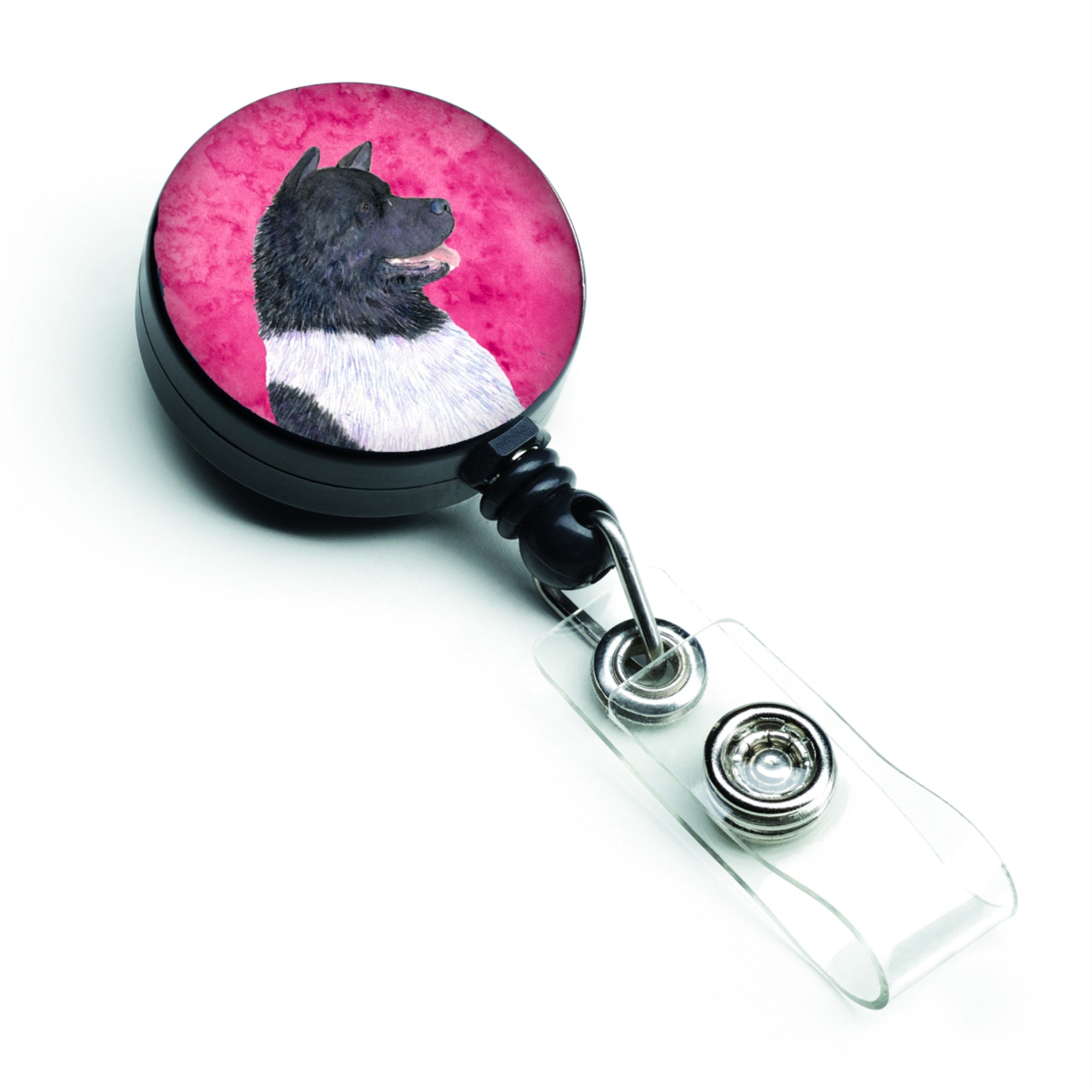 Caroline'S Treasures Akita Retractable Badge Reel Or Id Holder With Clip, Multicolor (Ss4797-Pk-Br)