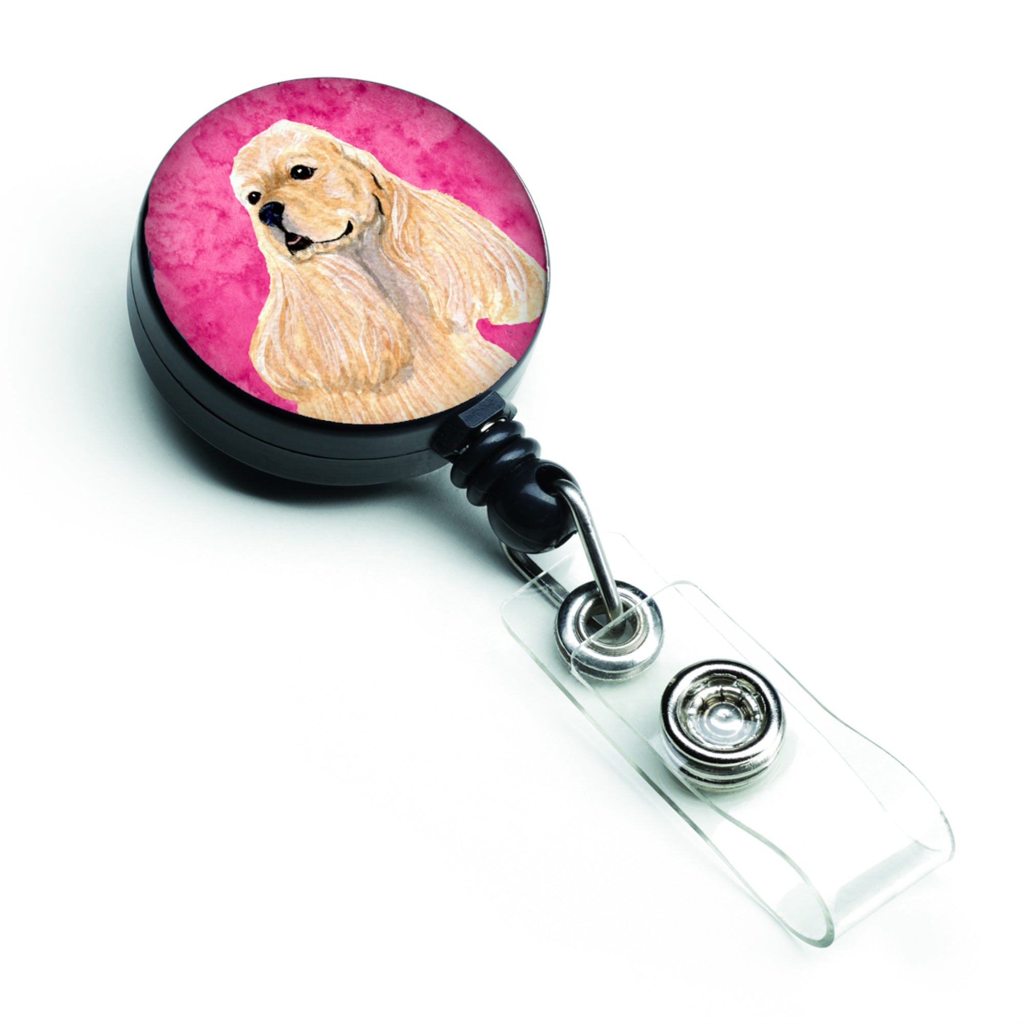 Caroline'S Treasures Cocker Spaniel Retractable Badge Reel Or Id Holder With Clip, Multicolor (Ss4798-Pk-Br)