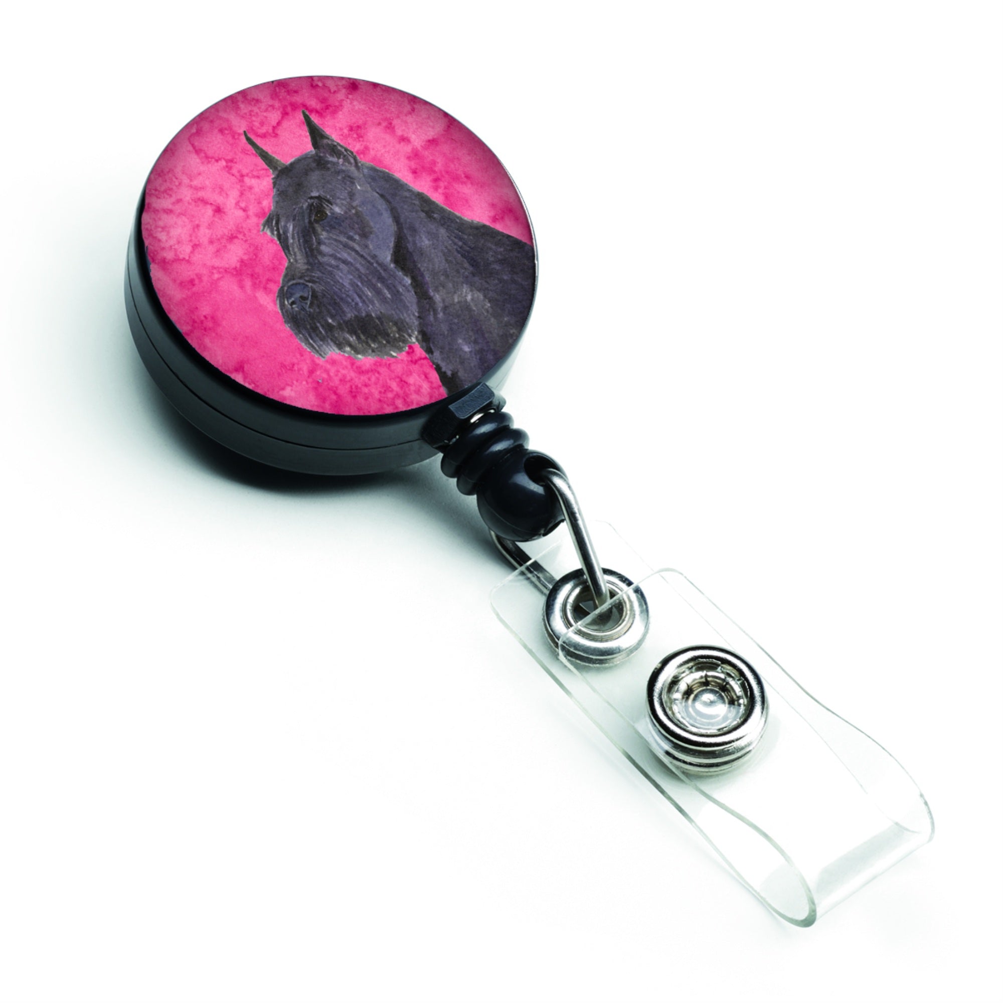 Caroline'S Treasures Schnauzer Retractable Badge Reel Or Id Holder With Clip, Multicolor (Ss4799-Pk-Br)