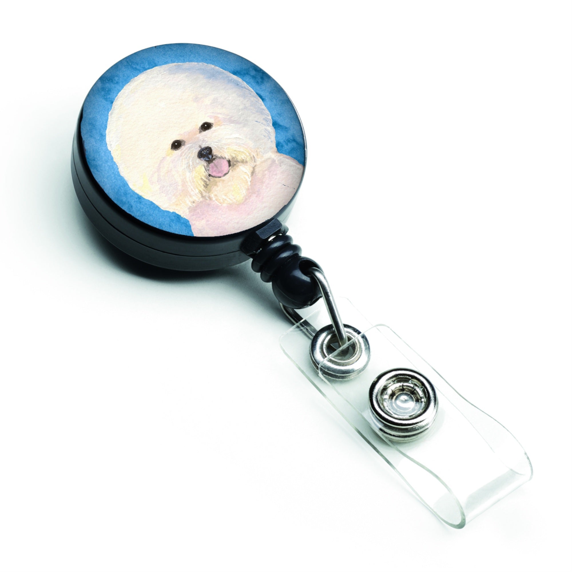 Caroline'S Treasures Houndstooth Black Initial W Retractable Badge Reel Or Id Holder With Clip (Ss4802-Bu-Br)