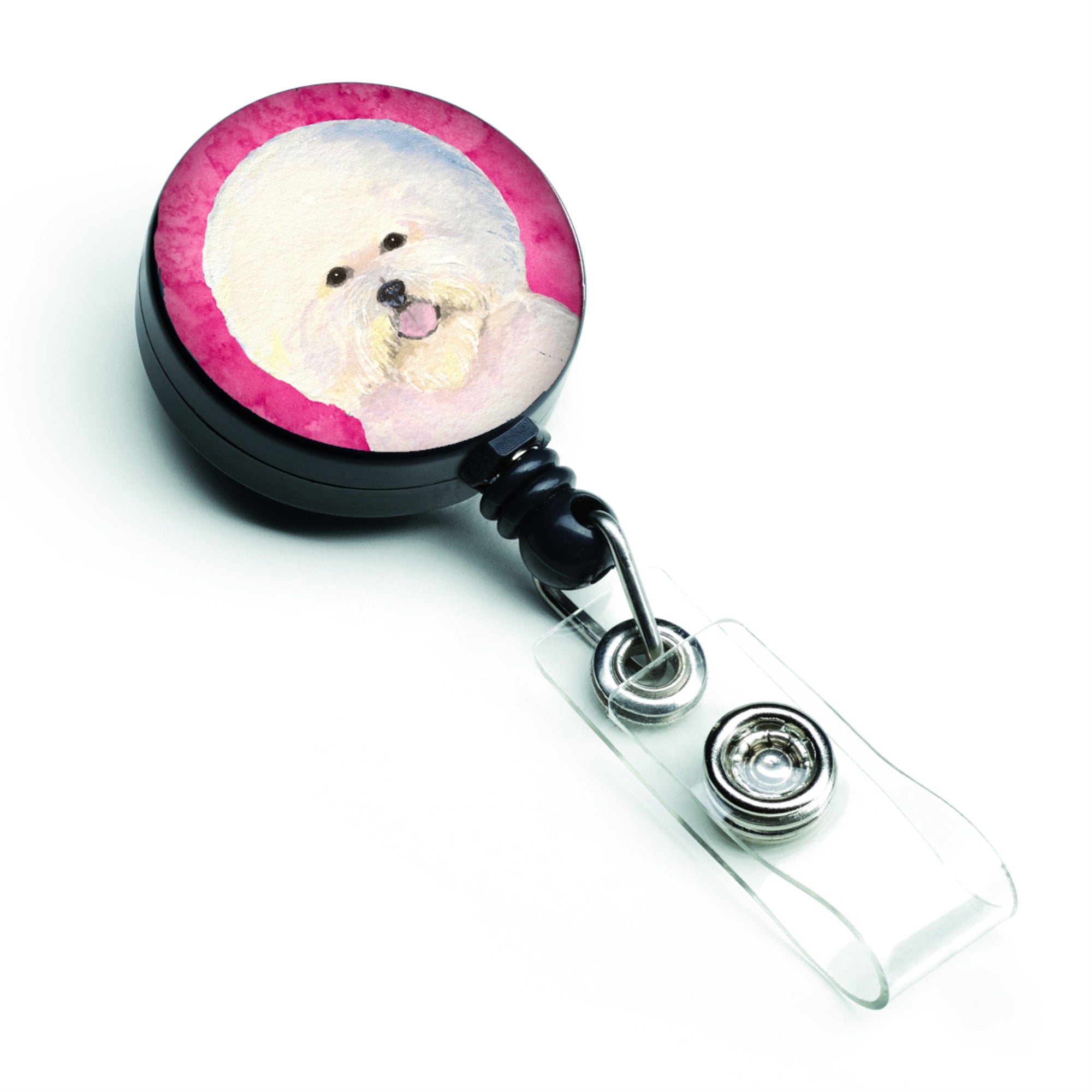 Caroline'S Treasures Bichon Frise Retractable Badge Reel Or Id Holder With Clip, Multicolor (Ss4802-Pk-Br)