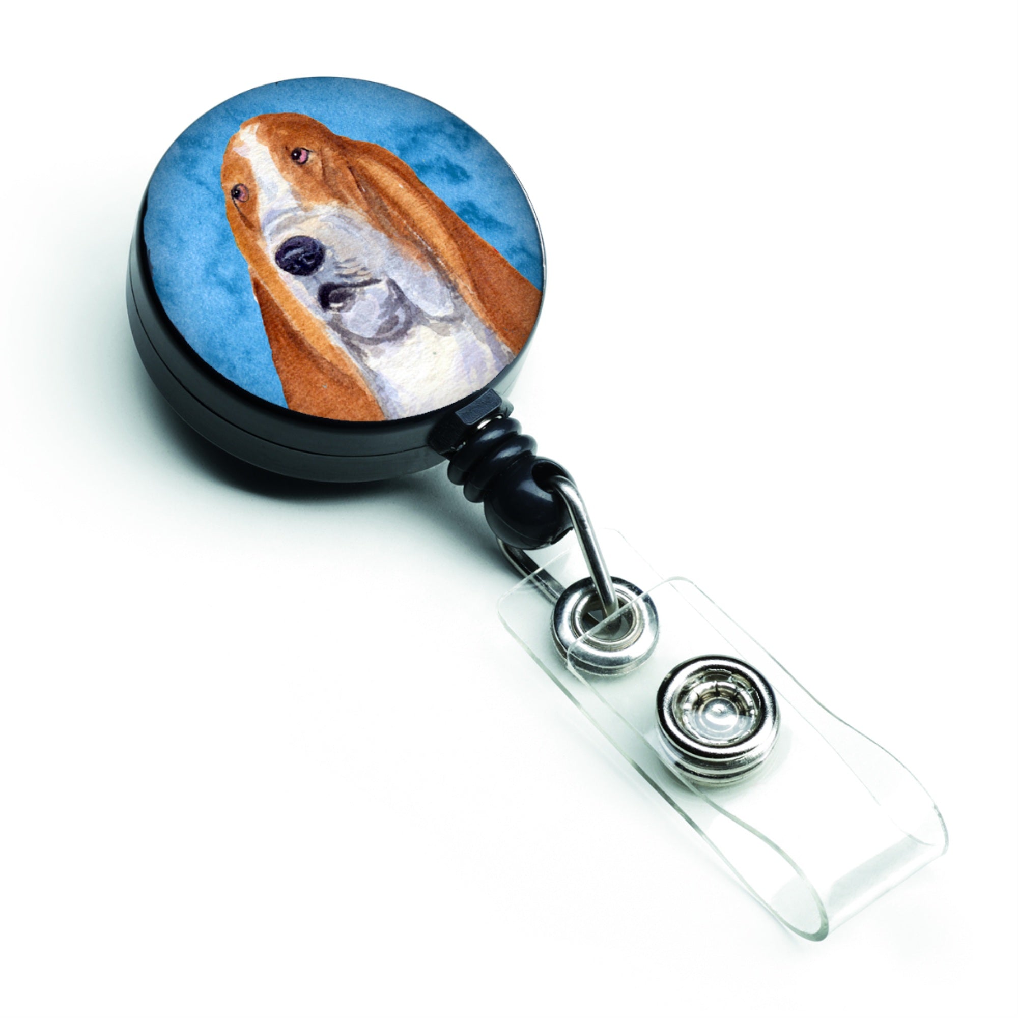 Caroline'S Treasures Basset Hound Retractable Badge Reel Or Id Holder With Clip, Multicolor (Ss4804-Bu-Br)