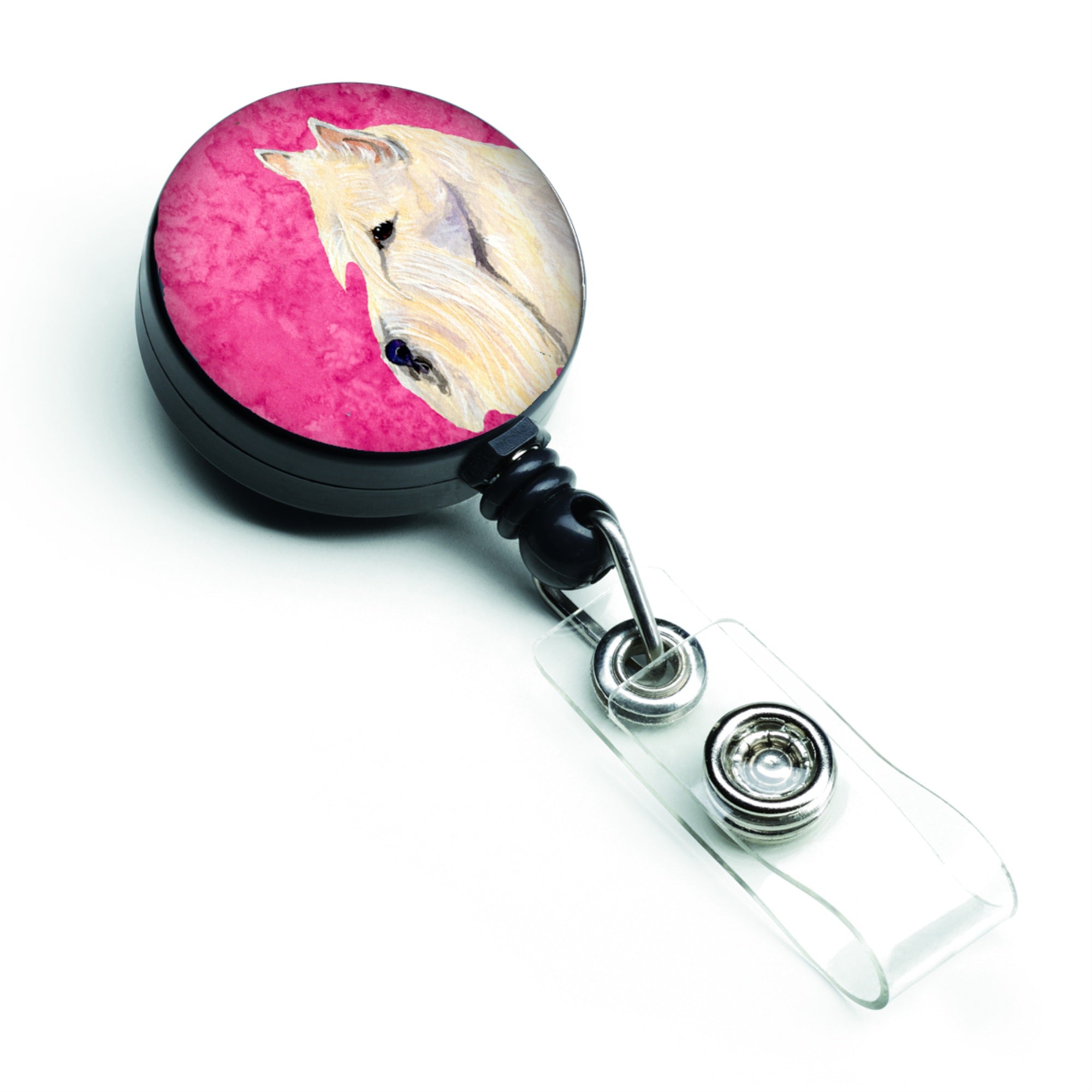 Caroline'S Treasures Scottish Terrier Retractable Badge Reel Or Id Holder With Clip, Multicolor (Ss4806-Pk-Br)