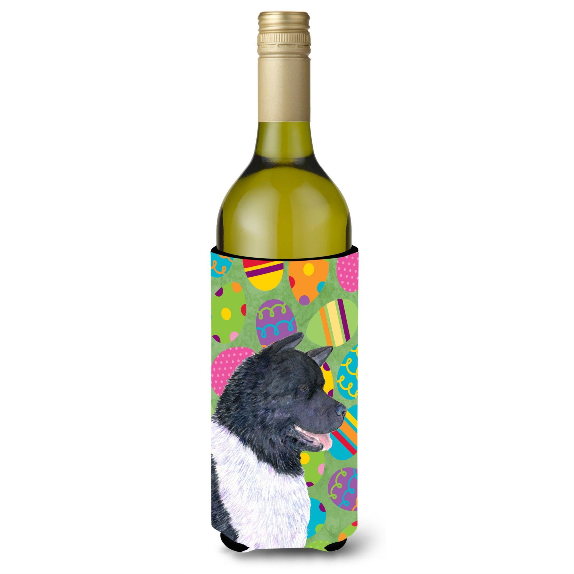 Akita Easter Eggtravaganza Wine Bottle Beverage Insulator Beverage Insulator Hugger