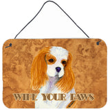 Caroline'S Treasures Blenheim Cavalier Spaniel Wipe Your Paws Wall Or Door Hanging Prints, 8 X 12