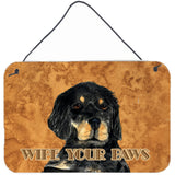 Caroline'S Treasures Gordon Setter Wipe Your Paws Aluminum Metal Wall Or Door Hanging Prints, 8 X 12