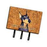 Caroline'S Treasures Ss4891Th68 Black And Tan Doberman Wipe Your Paws Leash Or Key Holder, Large, Multicolor