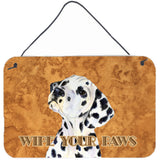 Caroline'S Treasures Dalmatian Wipe Your Paws Aluminum Metal Wall Or Door Hanging Prints, 8 X 12