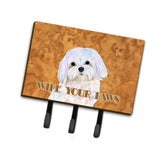 Caroline'S Treasures Ss4897Th68 Puppy Cut Maltese Wipe Your Paws Leash Or Key Holder, Large, Multicolor