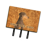 Caroline'S Treasures Ss4899Th68 Chocolate Natural Eared Doberman Wipe Your Paws Leash Or Key Holder, Large, Multicolor