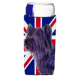 Skye Terrier With English Union Jack British Flag Ultra Beverage Insulators For Slim Cans Ss4905Muk