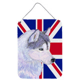 Caroline'S Treasures Siberian Husky With English Union Jack British Flag Wall Or Door Hanging Prints, 16 X 12