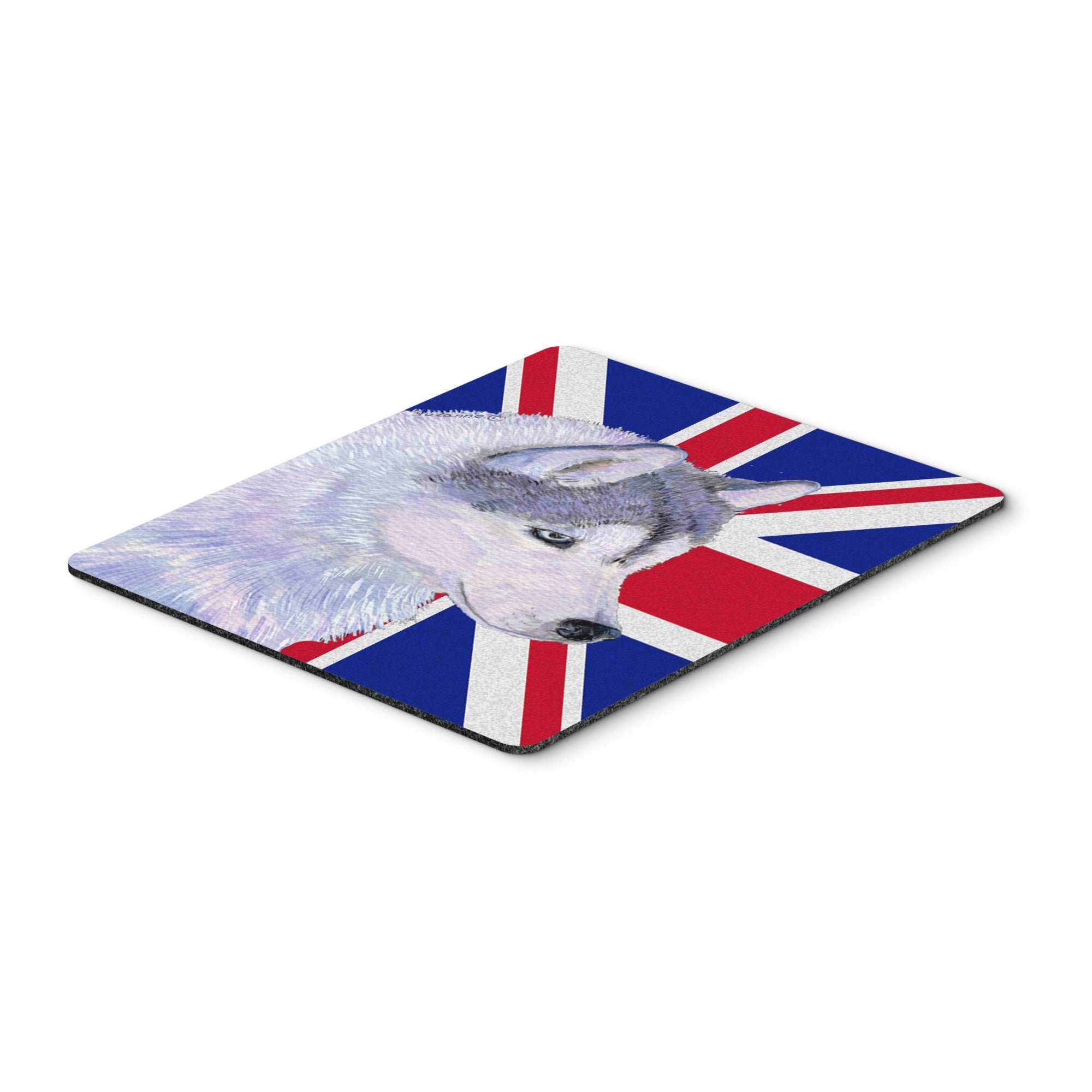 Caroline'S Treasures Siberian Husky With English Union Jack British Flag Mouse Pad, Hot Pad/Trivet (Ss4906Mp)